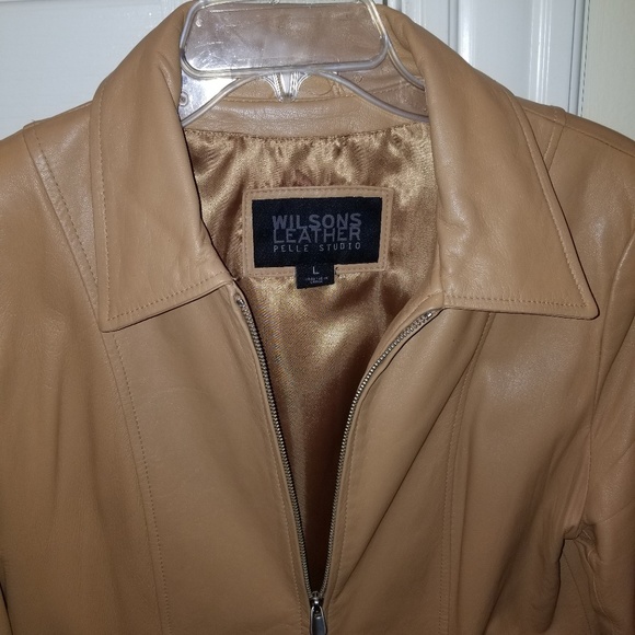 Leather jacket- soft, camel colored leather - Picture 6 of 6
